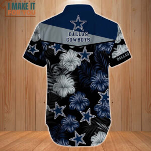 Dallas Cowboys Flower Graphic Retro Hawaiian Shirt Short 3