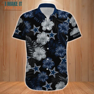 Dallas Cowboys Flower Graphic Retro Hawaiian Shirt Short 4