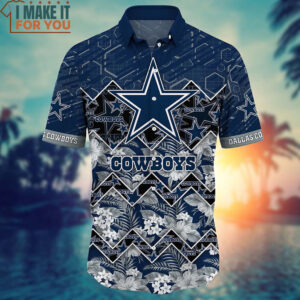 Dallas Cowboys Graphic Tropical Pattern 3D Printed Hawaiian Shirt And Short 3