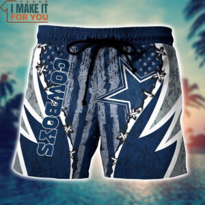 Dallas Cowboys Hawaiian Shirt And Short Graphic American Flag Print Best Gift For Cowboys Fans 2
