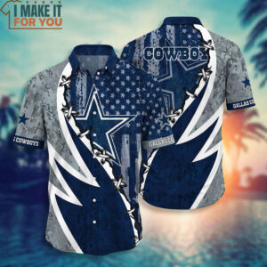 Dallas Cowboys Hawaiian Shirt And Short Graphic American Flag Print Best Gift For Cowboys Fans 4