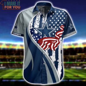 Dallas Cowboys Hawaiian Shirt Vintage US Flag Graphic Gift For Men Women Fan NFL 2