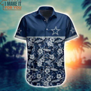 Dallas Cowboys Hibiscus Aloha Hawaiian Shirt And Short NFL Gift for Fan 2