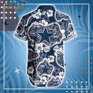 Dallas Cowboys Hibiscus Floral Printed Hawaiian Shirt And Short 3