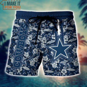 Dallas Cowboys Hibiscus Aloha Hawaiian Shirt And Short NFL Gift for Fan 4