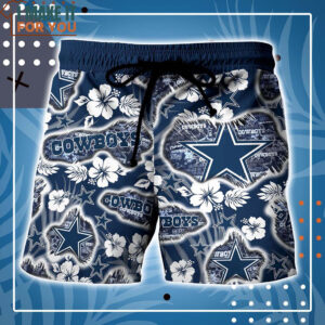 Dallas Cowboys Hibiscus Floral Printed Hawaiian Shirt And Short 4