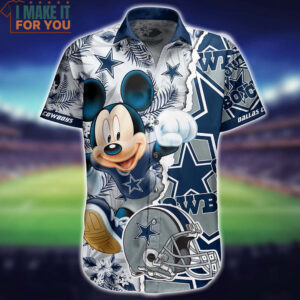 Dallas Cowboys Mickey Graphic Tropical 3D Printed Hawaiian Shirt And Short Gift For Men Women 2