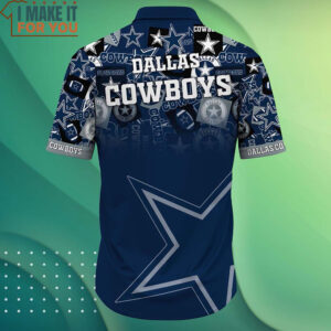 Dallas Cowboys Logo Mix Pattern Hawaiian Shirt And Short Gift For Sports Fans 3