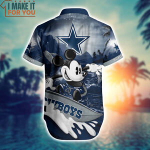 Dallas Cowboys Mickey Surfing Graphic 3D Printed Hawaiian Shirt And Short 3