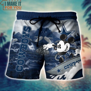 Dallas Cowboys Mickey Surfing Graphic 3D Printed Hawaiian Shirt And Short 4