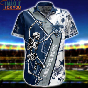 Dallas Cowboys Sekeleton Dancing Design Hawaiian Shirt And Short Gifts for Diehard Fans 2