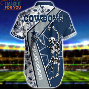 Dallas Cowboys Sekeleton Dancing Design Hawaiian Shirt And Short Gifts for Diehard Fans 3