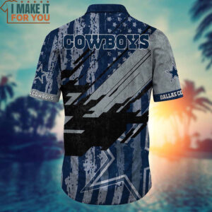 Dallas Cowboys Retro American Flag Print Hawaiian Shirt Short 3