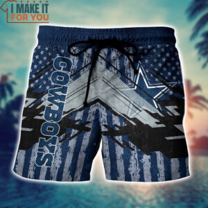 Dallas Cowboys Retro American Flag Print Hawaiian Shirt Short 4