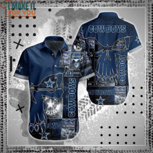 Dallas Cowboys Skull Printed 3D Hawaiian Shirt And Short Summer Gift For Best Fans 2