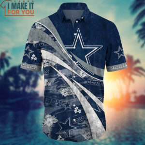 Dallas Cowboys Summer Hawaiian Shirt And Short Floral Pattern Graphic For Football Enthusiast 2