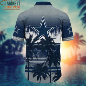 Dallas Cowboys Summer Hawaiian Shirt And Short Coconut Tree Pattern Graphic For Sports Enthusiast 3