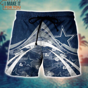 Dallas Cowboys Summer Hawaiian Shirt And Short Floral Pattern Graphic For Football Enthusiast 4