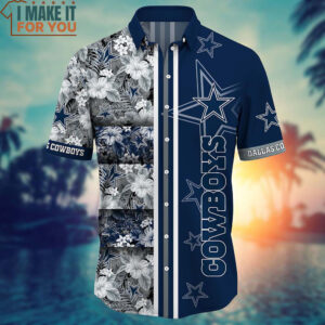 Dallas Cowboys Tropical Floral 3D Printed Hawaiian Shirt And Short 2