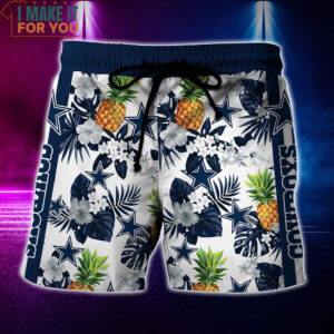 Dallas Cowboys Tropical Floral Aloha Pineapple Hawaiian Shirt And Short Cowboys Gift For Best Fan Ever 3