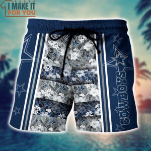 Dallas Cowboys Tropical Floral 3D Printed Hawaiian Shirt And Short 4