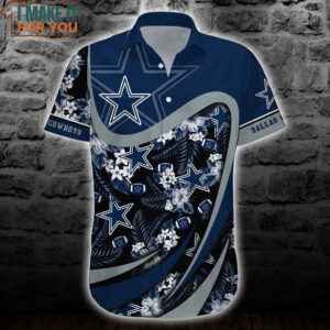 Dallas Cowboys Tropical Floral Hibiscus Hawaiian Shirt And Short New Trends Gift For Sports Fans 4