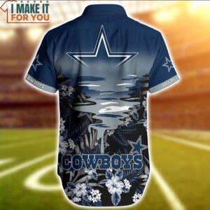 Dallas Cowboys Tropical Pattern And Blue Sky Hawaiian Shirt And Short Unique Cowboys Gift 3