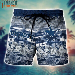 Dallas Cowboys Tropical Pattern Graphic Hawaiian Shirt And Short Dallas Cowboys Gifts Sale 4