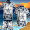 Dallas Cowboys White Hawaiian Shirt Graphic Flower Tropical Pattern, Gift For Best Cowboys Fans