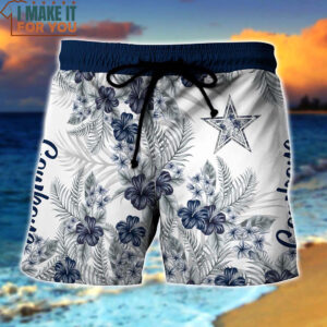 Dallas Cowboys White Hawaiian Shirt Graphic Flower Tropical Pattern Gift For Best Cowboys Fans 3