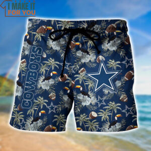 If Being A Cowboys Fan Was Easy Dallas Cowboys Parrots Tropical Leaf Hawaiian Shirt And Short 4