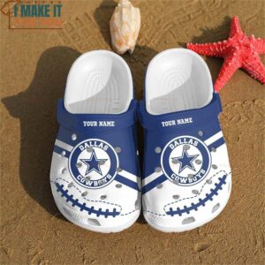 Custom Dallas Cowboys Blue White Logo NFL Team Crocs