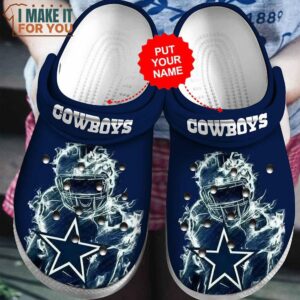 Dallas Cowboys Football Player Colorful Crocs, Dallas Cowboys Clog Shoes For Men Women