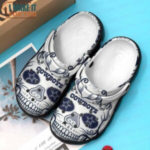 Dallas Cowboys Skull Crocs, Comfortable Water Shoes For Fan