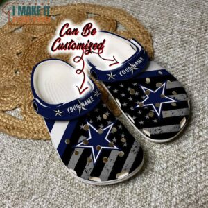 Personalized Dallas Cowboys American Flag Crocs, Dallas Cowboys Clog Shoes