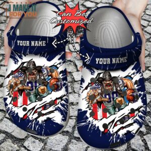 Personalized Dallas Cowboys Mascot Ripped Flag Crocs, Dallas Cowboys Clog Shoes