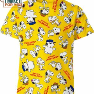 Snoopy And Siblings 3D T-Shirt, Unique Snoopy Shirt Snoopy And Siblings 3D T-Shirt, Unique Snoopy Shirt