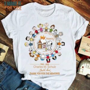 Snoopy 70th Peanuts Charles M. Schulz Thank You For The Memories T-Shirt Snoopy 70th Peanuts Charles M. Schulz Thank You For The Memories T-Shirt