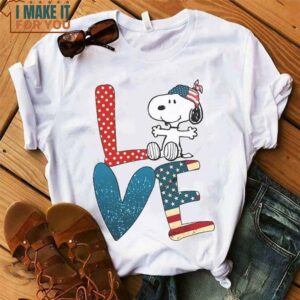 Snoopy American Flag Love Independence Day T-Shirt, Snoopy Gifts for Him and Her Snoopy American Flag Love Independence Day T-Shirt, Snoopy Gifts for Him and Her