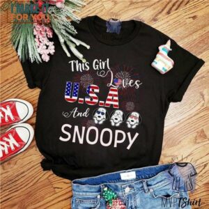 This Girl Loves Usa And Snoopy Shirt, Independence Day T-Shirt for Men Women