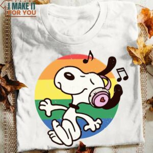Lgbt Snoopy Dog Listening To Music Shirt, Top-Rated Snoopy Gifts Collection