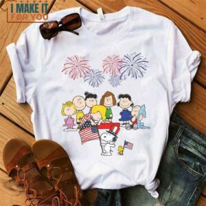 Snoopy And Friends Happy Independence Day 4th Of July White T-Shirt for Men Women