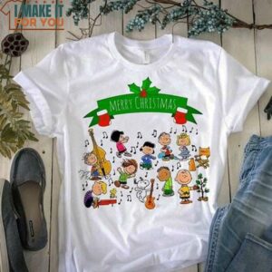 Snoopy And Friends Merry Christmas Shirt, Snoopy Gifts for Kids and Adults