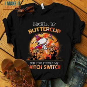 Snoopy Witch Buckle Up Butter Cup Shirt, Happy Halloween Gift for Snoopy Fan