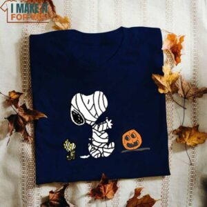 Funny Snoopy And Woodstock Mummy Pumpkin Shirt, Snoopy Halloween Gifts