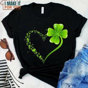 Four Leaf Clover Heart Snoopy T-shirt, Unique Snoopy Gifts for Fans