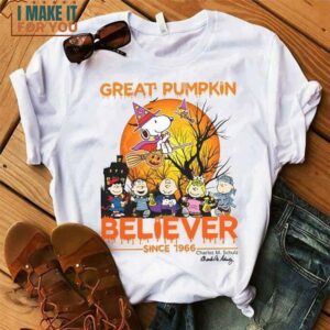 Snoopy & Friends Great Pumpkin Believer Since 1966 Shirt, Halloween Gift Idea for Snoopy Lover