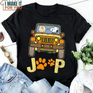 Snoopy And Charlie Brown Jeep Paw Dog Shirt, Peanuts Snoopy Gifts
