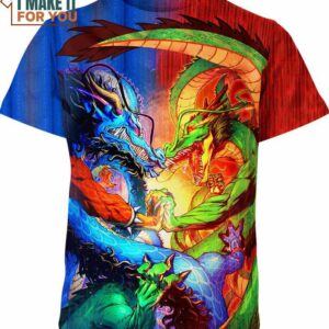 Kaido One Piece and Shenron Dragon Ball Z Shirt, Perfect Gift for Anime Enthusiasts