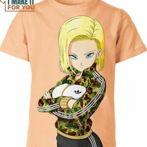 Android 18 Adidas Dragon Ball Z Shirt, Dragon Ball Gift Android 18 Adidas Dragon Ball Z Shirt, Dragon Ball Gift